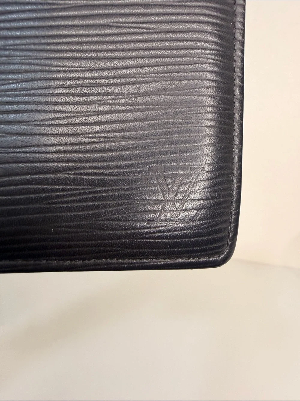 Authentic Louis Vuitton Black Epi Leather Bi-Fold Wallet